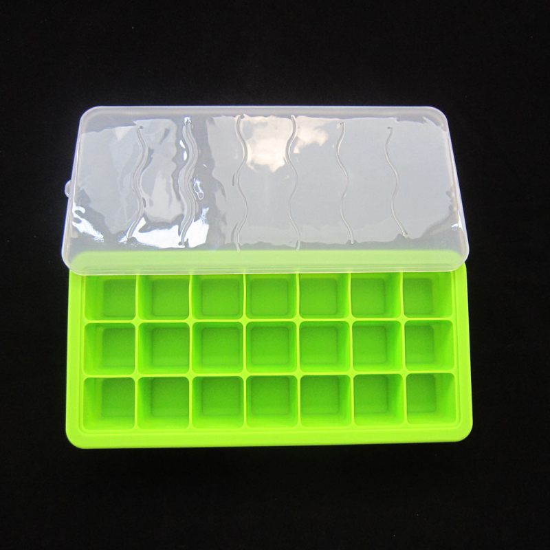 Ice Cube Trays with lid Containers Baby Food Ingredients Storage Case